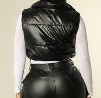 Metallic Zipper Front Vest w/ Drawstring